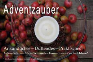 Adventszauber - Kerze mit Dekoration